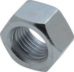 Value Collection - 3/8-24 UNF Steel Right Hand Hex Nut - 9/16" Across Flats, 0.3281" High, Zinc-Plated Finish - USA Tool & Supply