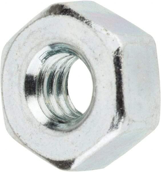 Value Collection - 1/4-20 UNC Steel Right Hand Heavy Hex Nut - 1/2" Across Flats, 0.2344" High, Zinc-Plated Finish - USA Tool & Supply