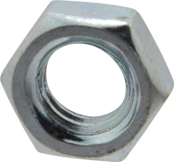 Value Collection - 3/8-16 UNC Steel Right Hand Hex Jam Nut - 9/16" Across Flats, 0.2188" High, Zinc-Plated Finish - USA Tool & Supply