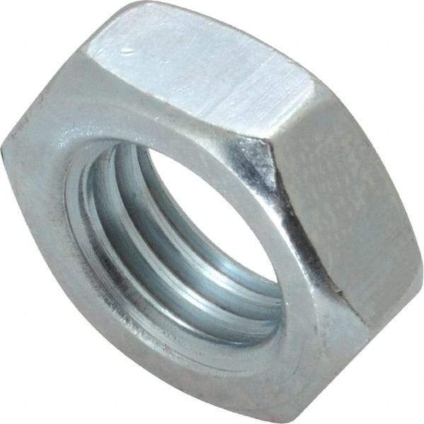 Value Collection - 3/4-10 UNC Steel Right Hand Hex Jam Nut - 1-1/8" Across Flats, 0.4219" High, Zinc-Plated Finish - USA Tool & Supply