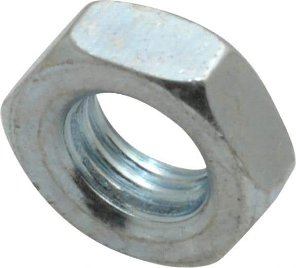 Value Collection - 5/16-24 UNF Steel Right Hand Hex Jam Nut - 1/2" Across Flats, 3/16" High, Zinc-Plated Finish - USA Tool & Supply