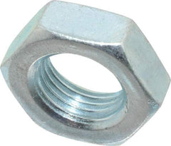 Value Collection - 9/16-18 UNF Steel Right Hand Hex Jam Nut - 7/8" Across Flats, 5/16" High, Zinc-Plated Finish - USA Tool & Supply