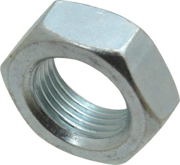 Value Collection - 3/4-16 UNF Steel Right Hand Hex Jam Nut - 1-1/8" Across Flats, 0.4219" High, Zinc-Plated Finish - USA Tool & Supply