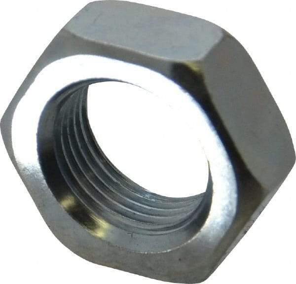Value Collection - 7/8-14 UN Steel Right Hand Hex Jam Nut - 1-5/16" Across Flats, 31/64" High, Zinc-Plated Finish - USA Tool & Supply