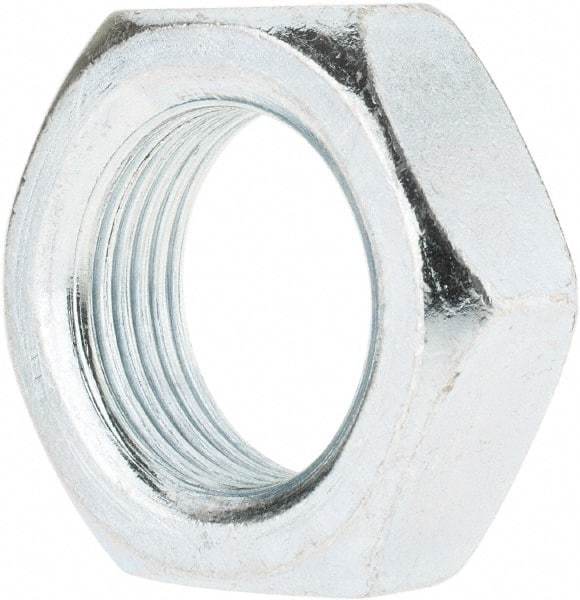 Value Collection - 1-14 UNF Steel Right Hand Hex Jam Nut - 1-1/2" Across Flats, 0.5469" High, Zinc-Plated Finish - USA Tool & Supply