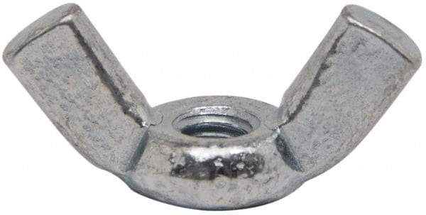 Value Collection - #8-32 UNC, Zinc Plated, Steel Standard Wing Nut - 0.91" Wing Span, 0.47" Wing Span - USA Tool & Supply