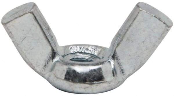 Value Collection - #10-24 UNC, Zinc Plated, Steel Standard Wing Nut - 0.91" Wing Span, 0.47" Wing Span - USA Tool & Supply