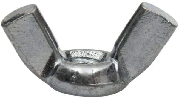 Value Collection - #10-32 UNF, Zinc Plated, Steel Standard Wing Nut - 0.91" Wing Span, 0.47" Wing Span - USA Tool & Supply