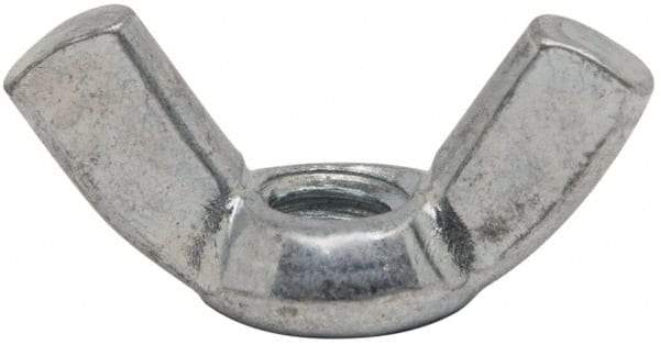 Value Collection - 1/4-20 UNC, Zinc Plated, Steel Standard Wing Nut - 1.1" Wing Span, 0.57" Wing Span - USA Tool & Supply