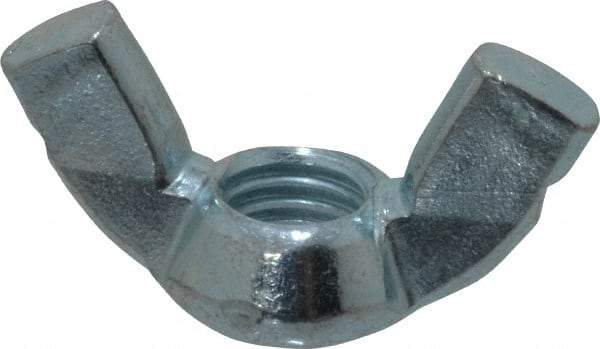 Value Collection - 1/2-13 UNC, Zinc Plated, Steel Standard Wing Nut - 1.94" Wing Span, 1" Wing Span - USA Tool & Supply