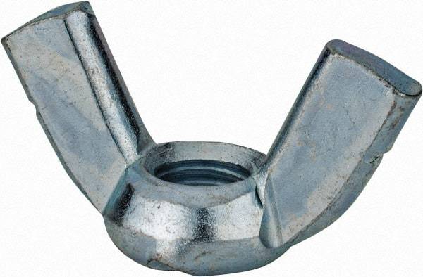 Value Collection - 5/8-11 UNC, Zinc Plated, Steel Standard Wing Nut - 2.76" Wing Span, 1.44" Wing Span - USA Tool & Supply