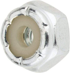 Value Collection - #6-32 UNC Grade 2 Hex Lock Nut with Nylon Insert - 5/16" Width Across Flats, 3/16" High, Zinc-Plated Finish - USA Tool & Supply