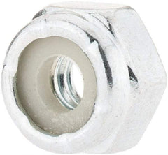 Value Collection - #10-24 UNC Grade 2 Hex Lock Nut with Nylon Insert - 3/8" Width Across Flats, 1/4" High, Zinc-Plated Finish - USA Tool & Supply