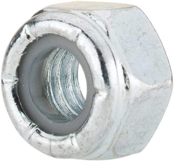 Value Collection - 5/16-18 UNC Grade 2 Hex Lock Nut with Nylon Insert - 1/2" Width Across Flats, 23/64" High, Zinc-Plated Finish - USA Tool & Supply