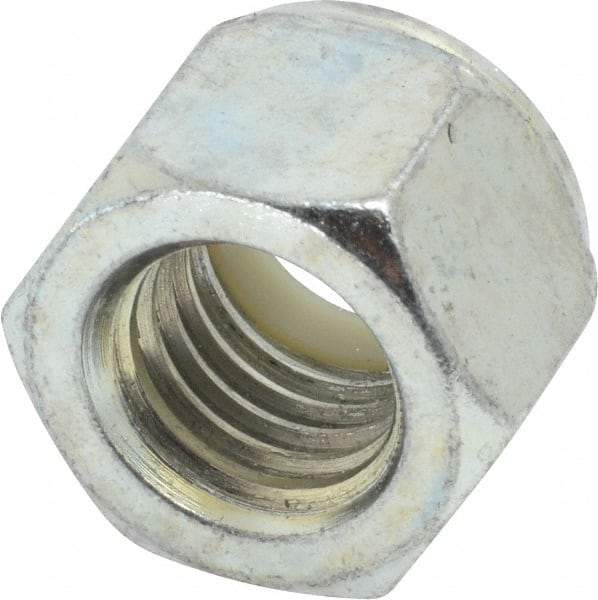 Value Collection - 5/8-11 UNC Grade 2 Hex Lock Nut with Nylon Insert - 15/16" Width Across Flats, 49/64" High, Zinc-Plated Finish - USA Tool & Supply