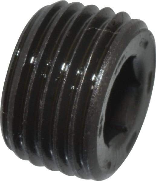 Value Collection - 1/8-27, 1/4" OAL, Alloy Steel Socket Pressure Plug - Uncoated, 7/8" Taper per Foot, 9/64" Hex Key - USA Tool & Supply