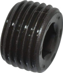 Value Collection - 1/8-27, 1/4" OAL, Alloy Steel Socket Pressure Plug - Uncoated, 7/8" Taper per Foot, 9/64" Hex Key - USA Tool & Supply