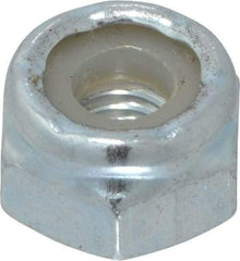 Value Collection - #10-32 UNF Grade 2 Hex Lock Nut with Nylon Insert - 3/8" Width Across Flats, 1/4" High, Zinc-Plated Finish - USA Tool & Supply