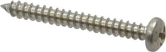 Value Collection - #4 Pan Head Phillips Sheet Metal Screw - Stainless Steel, 1" Length Under Head, Grade 18-8 - USA Tool & Supply