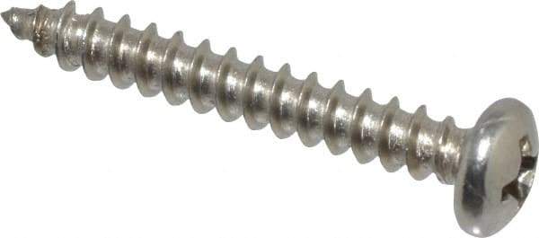 Value Collection - #6 Pan Head Phillips Sheet Metal Screw - Stainless Steel, 1" Length Under Head, Grade 18-8 - USA Tool & Supply