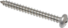 Value Collection - #8 Pan Head Phillips Sheet Metal Screw - Stainless Steel, 1-1/2" Length Under Head, Grade 18-8 - USA Tool & Supply