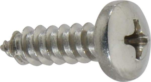 Value Collection - #10 Pan Head Phillips Sheet Metal Screw - Stainless Steel, 5/8" Length Under Head, ASME B18.6.3 & ASME B18.6.4, Grade 18-8 - USA Tool & Supply