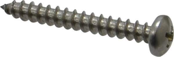 Value Collection - #10 Pan Head Phillips Sheet Metal Screw - Stainless Steel, 1-1/2" Length Under Head, Grade 18-8 - USA Tool & Supply