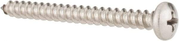 Value Collection - #10 Pan Head Phillips Sheet Metal Screw - Stainless Steel, 2" Length Under Head, Grade 18-8 - USA Tool & Supply