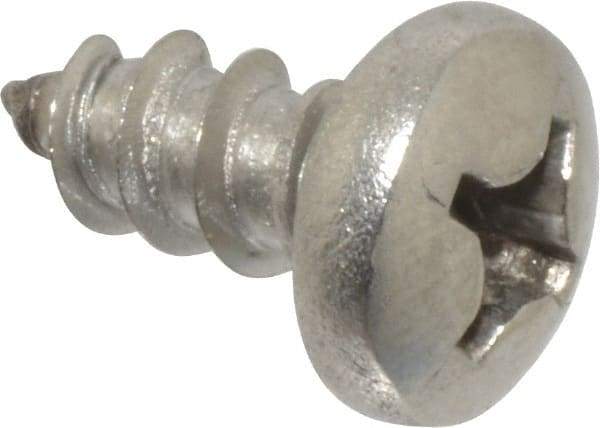 Value Collection - #12 Pan Head Phillips Sheet Metal Screw - Stainless Steel, 1/2" Length Under Head, Grade 18-8 - USA Tool & Supply