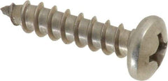 Value Collection - #12 Pan Head Phillips Sheet Metal Screw - Stainless Steel, 1" Length Under Head, Grade 18-8 - USA Tool & Supply