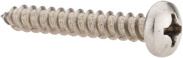 Value Collection - #12 Pan Head Phillips Sheet Metal Screw - Stainless Steel, 1-1/2" Length Under Head, Grade 18-8 - USA Tool & Supply