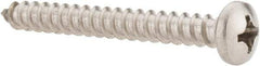 Value Collection - #12 Pan Head Phillips Sheet Metal Screw - Stainless Steel, 2" Length Under Head, Grade 18-8 - USA Tool & Supply