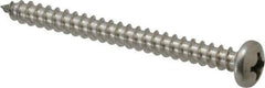 Value Collection - #12 Pan Head Phillips Sheet Metal Screw - Stainless Steel, 2-1/2" Length Under Head, Grade 18-8 - USA Tool & Supply