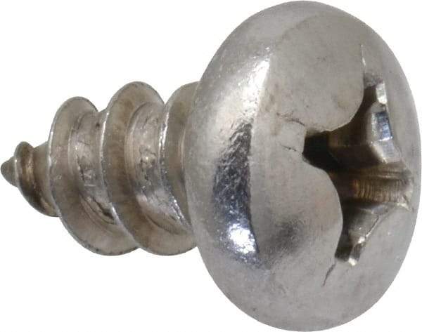 Value Collection - #14 Pan Head Phillips Sheet Metal Screw - Stainless Steel, 1/2" Length Under Head, Grade 18-8 - USA Tool & Supply