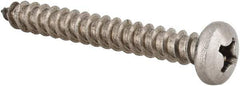 Value Collection - #14 Pan Head Phillips Sheet Metal Screw - Stainless Steel, 2" Length Under Head, Grade 18-8 - USA Tool & Supply