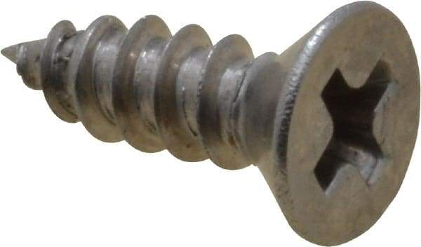 Value Collection - #4 Flat Head Phillips Sheet Metal Screw - Stainless Steel, 3/8" OAL, Grade 18-8 - USA Tool & Supply