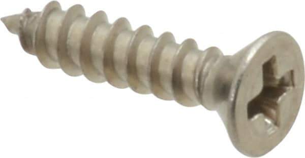 Value Collection - #4 Flat Head Phillips Sheet Metal Screw - Stainless Steel, 1/2" OAL, Grade 18-8 - USA Tool & Supply