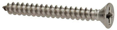 Value Collection - #6 Flat Head Phillips Sheet Metal Screw - Stainless Steel, 1-1/4" OAL, Grade 18-8 - USA Tool & Supply