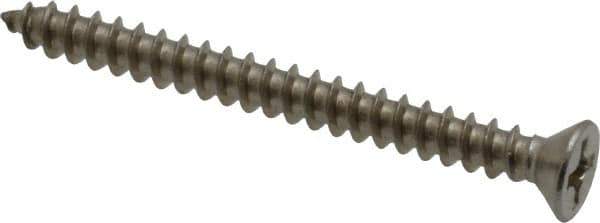 Value Collection - #6 Flat Head Phillips Sheet Metal Screw - Stainless Steel, 1-1/2" OAL, Grade 18-8 - USA Tool & Supply