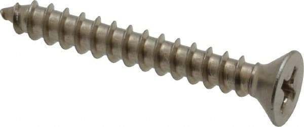 Value Collection - #8 Flat Head Phillips Sheet Metal Screw - Stainless Steel, 1-1/4" OAL, Grade 18-8 - USA Tool & Supply