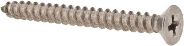 Value Collection - #10 Flat Head Phillips Sheet Metal Screw - Stainless Steel, 2" OAL, Grade 18-8 - USA Tool & Supply