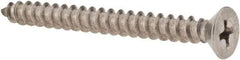 Value Collection - #10 Flat Head Phillips Sheet Metal Screw - Stainless Steel, 2" OAL, Grade 18-8 - USA Tool & Supply