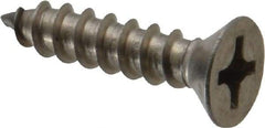 Value Collection - #12 Flat Head Phillips Sheet Metal Screw - Stainless Steel, 1" OAL, Grade 18-8 - USA Tool & Supply