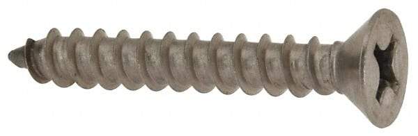 Value Collection - #12 Flat Head Phillips Sheet Metal Screw - Stainless Steel, 1-1/2" OAL, Grade 18-8 - USA Tool & Supply