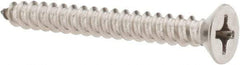 Value Collection - #12 Flat Head Phillips Sheet Metal Screw - Stainless Steel, 2" OAL, Grade 18-8 - USA Tool & Supply
