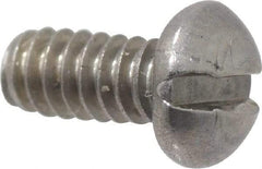 Value Collection - #4-40 UNC, 1/4" Length Under Head Slotted Drive Machine Screw - Round Head, Grade 18-8 Stainless Steel, Uncoated, Without Washer - USA Tool & Supply