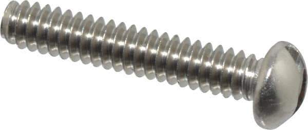 Value Collection - #4-40 UNC, 5/8" Length Under Head Slotted Drive Machine Screw - Round Head, Grade 18-8 Stainless Steel, Uncoated, Without Washer - USA Tool & Supply