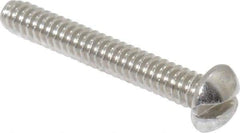 Value Collection - #4-40 UNC, 3/4" Length Under Head Slotted Drive Machine Screw - Round Head, Grade 18-8 Stainless Steel, Uncoated, Without Washer - USA Tool & Supply