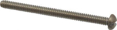 Value Collection - #4-40 UNC, 1-1/2" Length Under Head Slotted Drive Machine Screw - Round Head, Grade 18-8 Stainless Steel, Uncoated, Without Washer - USA Tool & Supply
