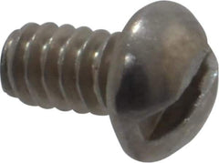Value Collection - #6-32 UNC, 1/4" Length Under Head Slotted Drive Machine Screw - Round Head, Grade 18-8 Stainless Steel, Uncoated, Without Washer - USA Tool & Supply
